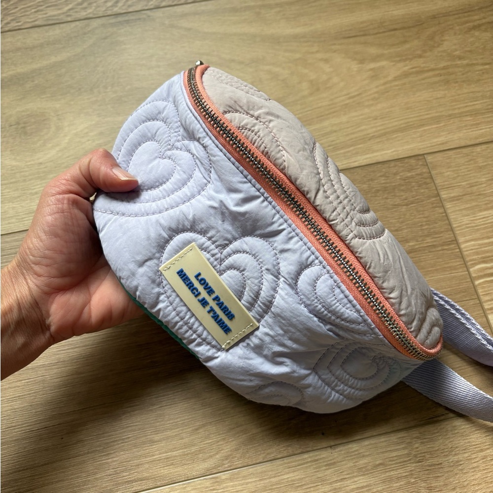 Zara kids heart Quilted White and Pink Kids Belt Bag
